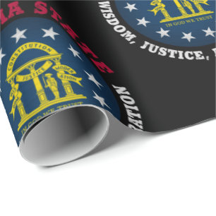 PAPIER CADEAU DRAPEAU DE L'ÉTAT GEORGIA PEACH