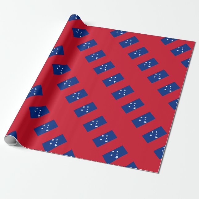 Papier Cadeau Drapeau de l'île des Samoa patriotiques (Déroulé)