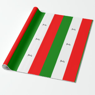 Papier Cadeau Drapeau de l'Italie, étiqueté,