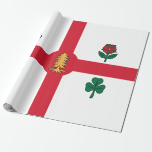 Papier Cadeau Drapeau de Montréal (Québec, Canada)