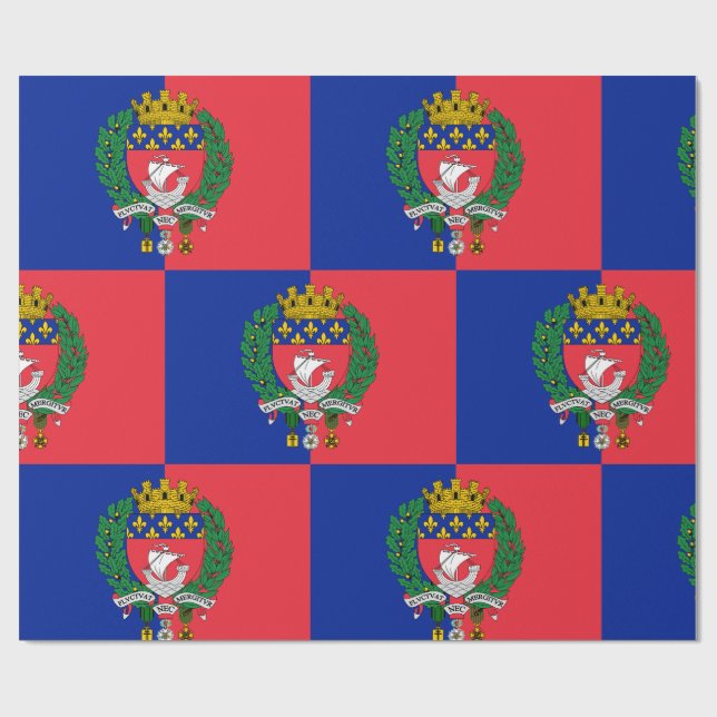Papier Cadeau Drapeau de Paris, France (Plat)