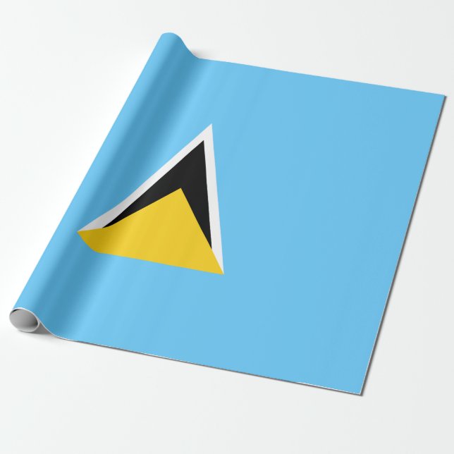 Papier Cadeau Drapeau de Sainte-Lucie (Sainte-Lucie) (Caraïbes) (Déroulé)