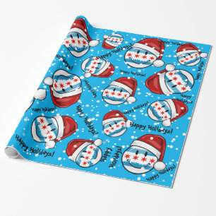 Papier Cadeau Drapeau de sourire de Chicago de style de Noël