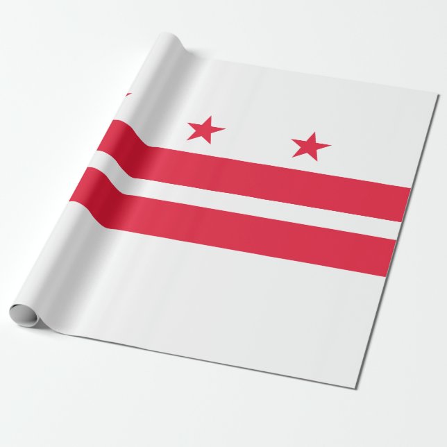 Papier Cadeau Drapeau de Washington D.C. (District de Columbia) (Déroulé)