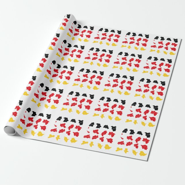 Papier Cadeau Drapeau des États allemands (Déroulé)