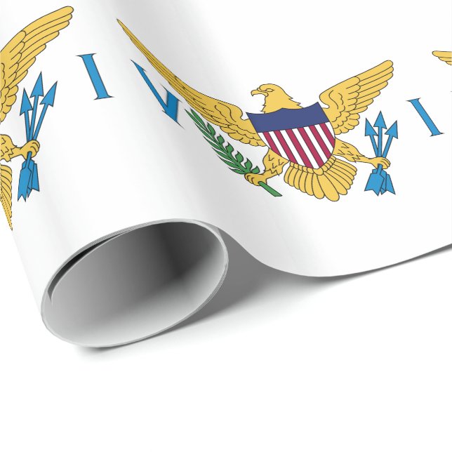 Papier Cadeau Drapeau des îles Vierges américaines patriotiques (Coin rond)