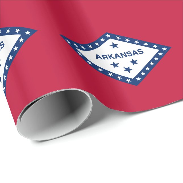 Papier Cadeau Drapeau d'État de l'Arkansas (Coin rond)