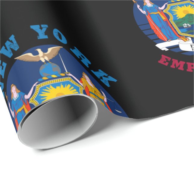 PAPIER CADEAU DRAPEAU D'ÉTAT DE NEW YORK (Coin rond)