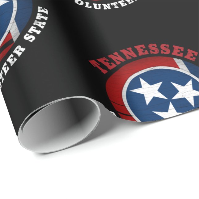 PAPIER CADEAU DRAPEAU D'ÉTAT DE VOLONTAIRE TENNESSEE (Coin rond)
