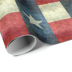 Papier Cadeau Drapeau d'état du Texas, rétro version vintage