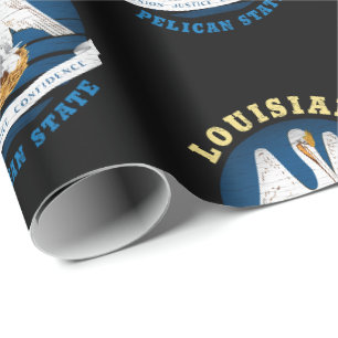 PAPIER CADEAU DRAPEAU D'ÉTAT LOUISIANA PELICAN