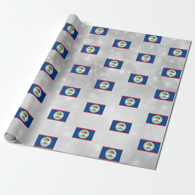 Papier Cadeau Drapeau du Belize (Déroulé)