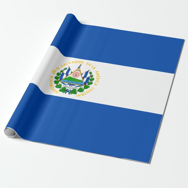 Papier Cadeau Drapeau du Salvador (Déroulé)