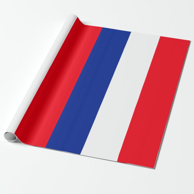 Papier Cadeau Drapeau Français Couleurs patriotiques Voyage inte (Déroulé)
