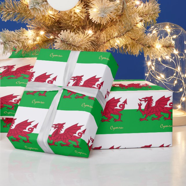 Papier Cadeau Drapeau gallois, Dragon et Pays de Galles Cadeaux  (Vacances)