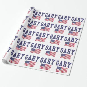 Papier Cadeau Drapeau Gary US