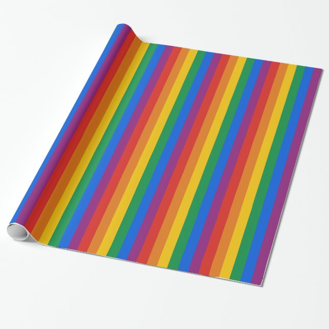 Papier Cadeau Drapeau gay pride / Drapeau arc-en-ciel (Déroulé)