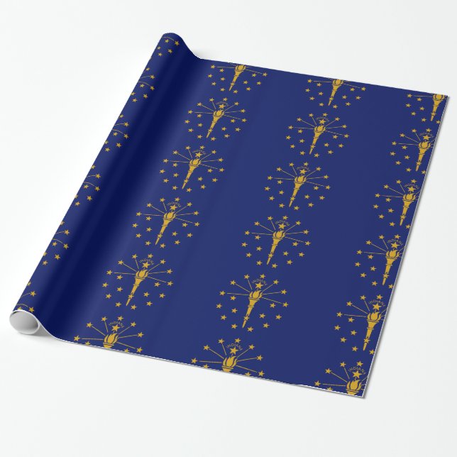 Papier Cadeau Drapeau Indiana (Déroulé)