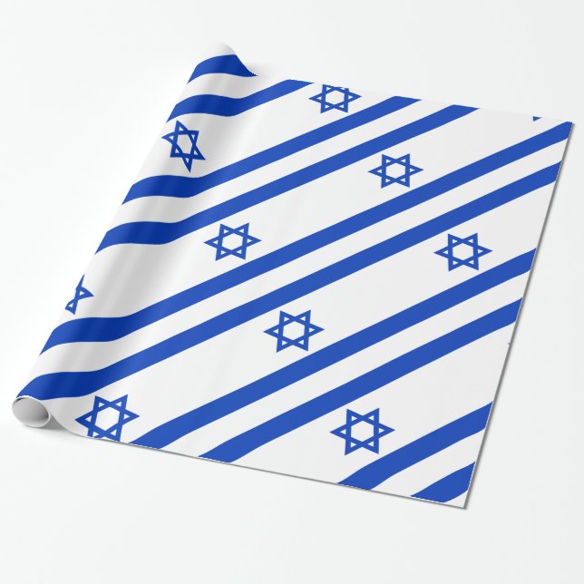 Papier Cadeau Drapeau Israël (Déroulé)