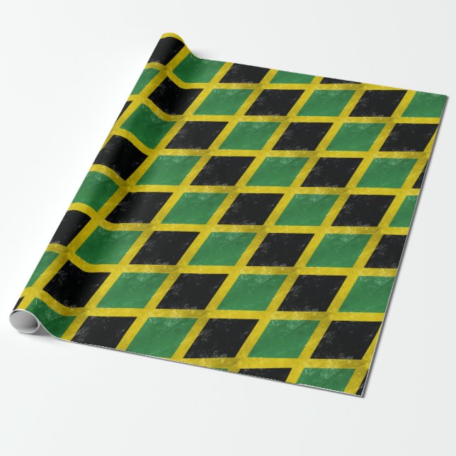 Papier Cadeau Drapeau jamaïcain (Déroulé)