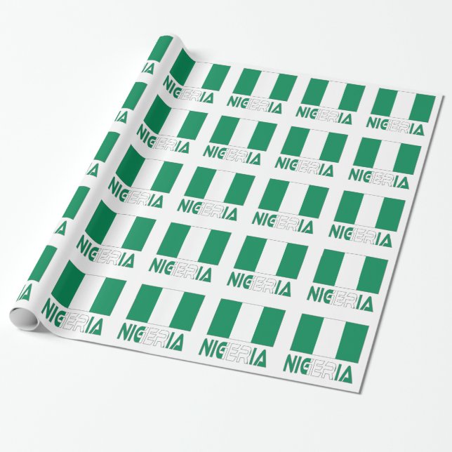 Papier Cadeau Drapeau nigérian au Nigeria (Déroulé)