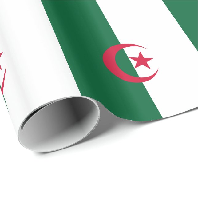 Papier Cadeau Drapeau patriotique algérien (Coin rond)