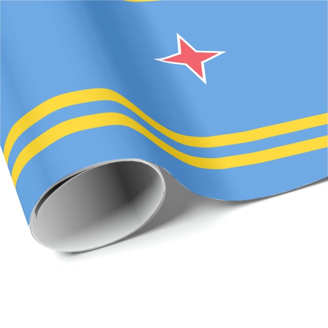 Papier Cadeau Drapeau Patriotique Aruba (Coin rond)