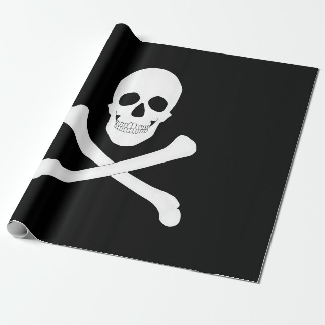 Papier Cadeau Drapeau Pirate (Jolly roger) (Déroulé)