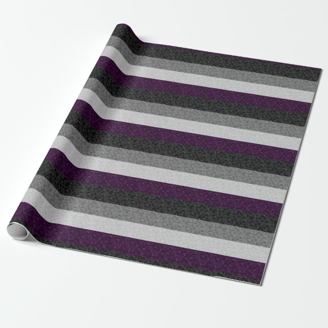Papier Cadeau Drapeau Pixel de la fierté Asexuelle répétée (Déroulé)