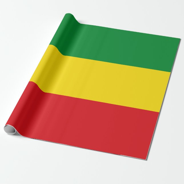 Papier Cadeau Drapeau rastafarien Rasta Ethiopie (Déroulé)