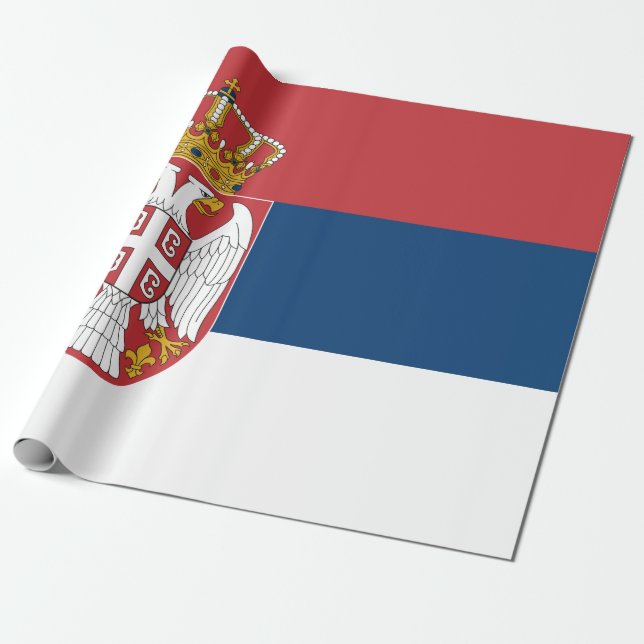 Papier Cadeau Drapeau serbe (Déroulé)