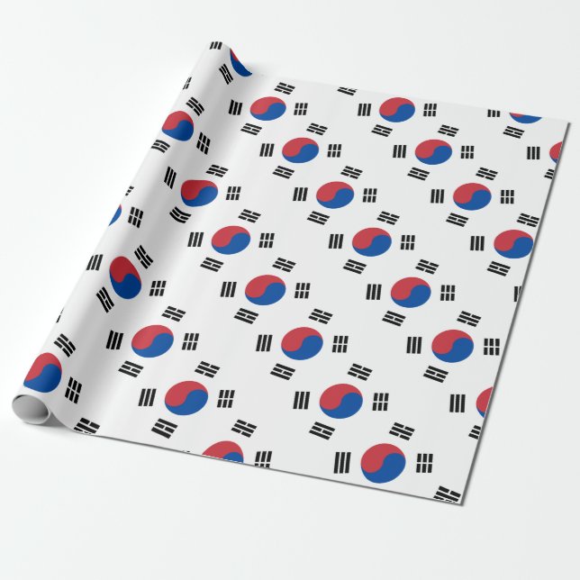 Papier Cadeau Drapeau sud-coréen - Corée - Taegeukgi - 대한민국의국기 (Déroulé)