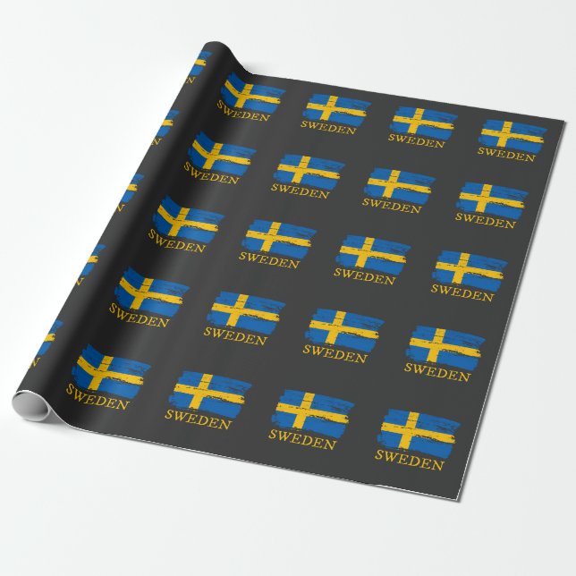 Papier Cadeau Drapeau Suède (Déroulé)