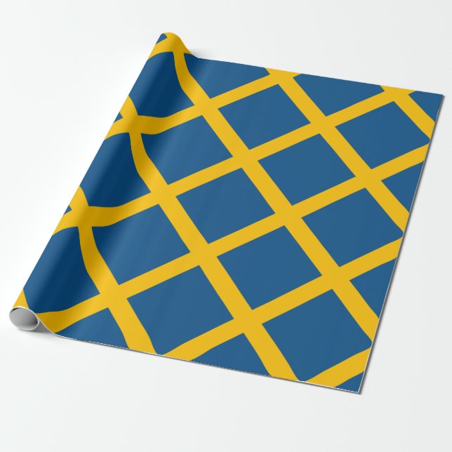 Papier Cadeau Drapeau suédois (Déroulé)