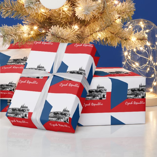 Papier Cadeau Drapeau Tchèque, Prague & Tchèque cadeaux /fans sp (Vacances)