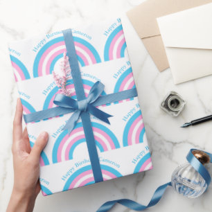 Papier Cadeau Drapeau Transgenre Rainbow Pride Personnalisé Anni