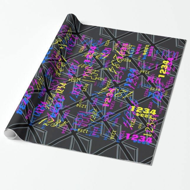 Papier Cadeau Drapeau Union Jack noir (Déroulé)