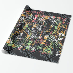 Papier Cadeau Drapeau Union Jack noir