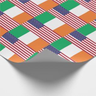 PAPIER CADEAU DRAPEAUX AMÉRICAINS IRLANDAIS