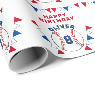 Papier Cadeau Drapeaux de baseball Ball Bunting Anniversaire de 