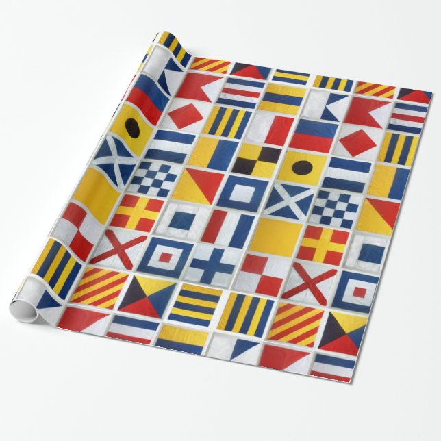 Papier Cadeau Drapeaux de sémaphore (Déroulé)