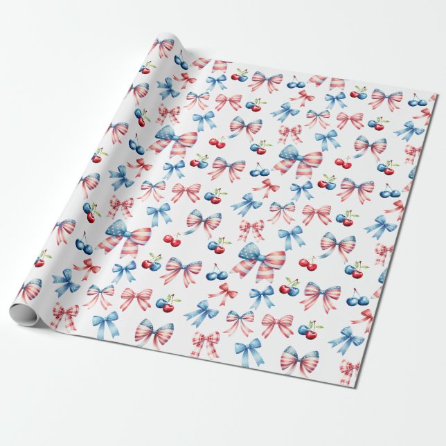 Papier Cadeau Drapeaux et cerises (Déroulé)