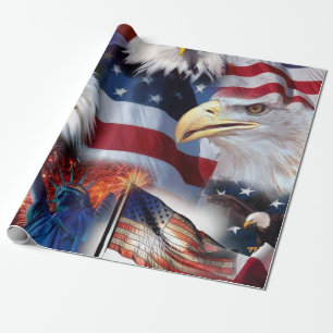 Papier Cadeau drapeaux et Eagles