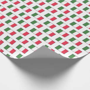 Papier Cadeau Drapeaux italiens sur fond blanc