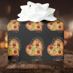 Papier Cadeau Drôle aussi délicieux que la Pizza Valentine's Day