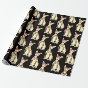 Papier Cadeau Drôle Black Gangster Sphynx Motif de dessin de cha
