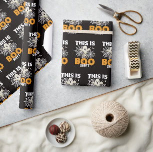 Papier Cadeau Drôle Boo Sheet Ghost Halloween Wrapper Paper