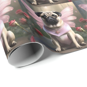 Papier Cadeau Drôle Carlin Fairy Princess,