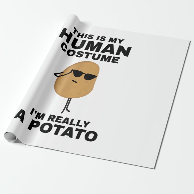 Papier Cadeau Drôle C'est mon costume humain Je suis vraiment un (Déroulé)