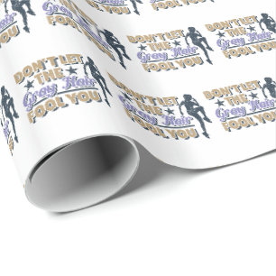 Papier Cadeau Drôle Citation de course de cheveux gris - Ancien